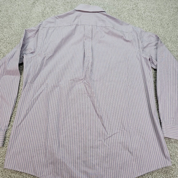 Eddie Bauer Mens Large Relaxed Fit Purple Pink Striped Button Down Shirt NWOT
 L - Picture 3 of 7